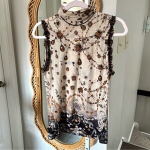 FUZZI / Jewel Print Mock Neck Tank Top